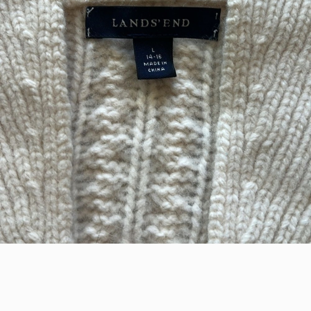 Womens Lands End Fisherman Sweater - Picture 3 of 9